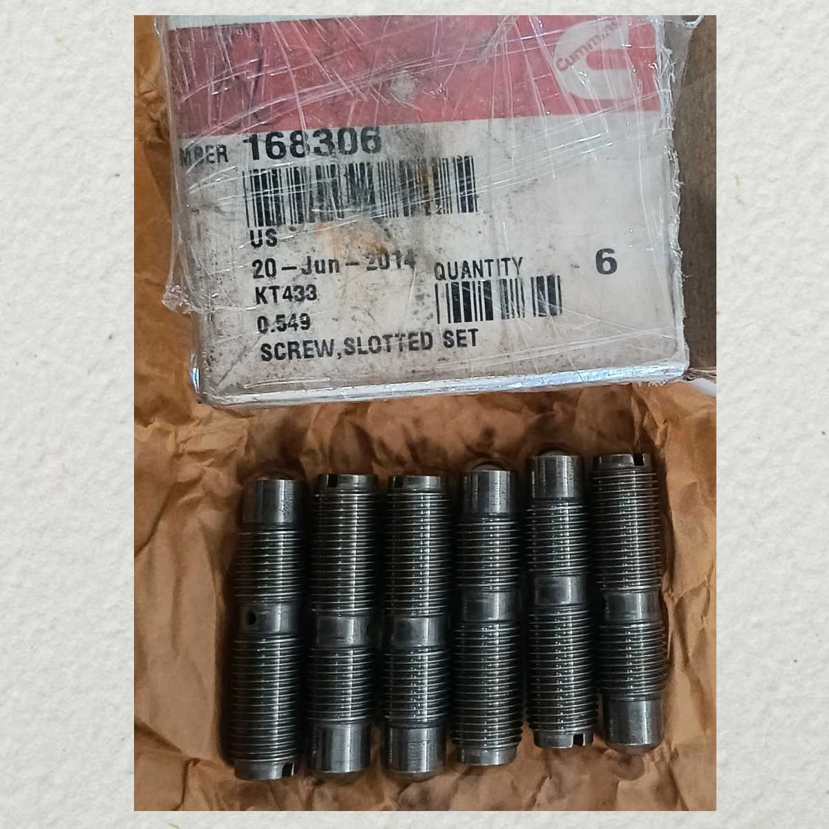 SCREEW SLOTTED SET CUMMINS MAIN ENGINE SPARES 168306
